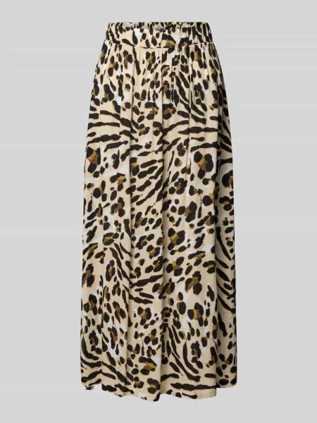 Spódnica midi z elastycznym pasem model ‘MARRAKECH’ Ichi beżowa