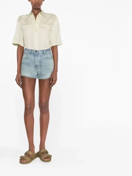 Cămașă Calvin Klein cu broderie scurtă verde