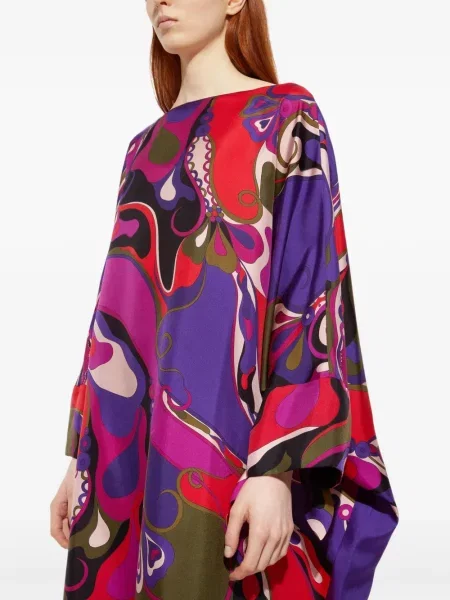 Rochie maxi Pucci cu imagine de costum violet