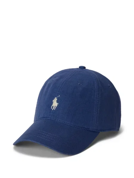 Șapcă Polo Ralph Lauren cu decolteu în V cu autograf în carouri albastru