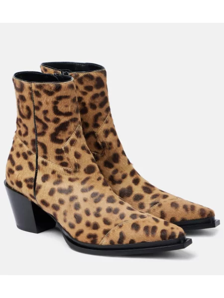 Raštuotos aulinukai Jimmy Choo leopardinės apkarpytas ruda