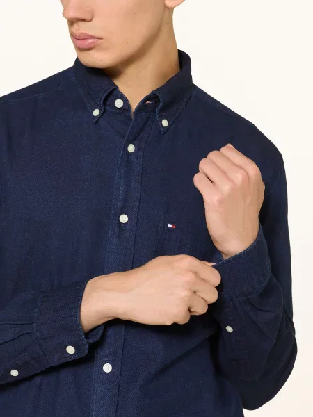 Tommy Hilfiger Flanelová Košile Regular Fit tmavě modrá