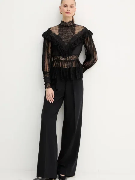 Блузка Luisa Spagnoli однотонна чорний