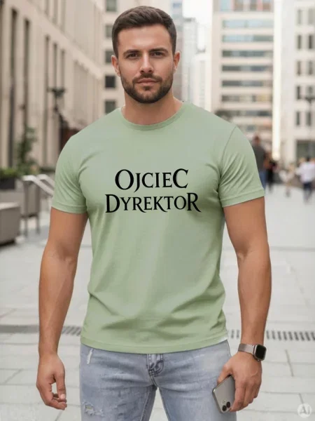 T-shirt klasyczny z napisem Dstreet zielony