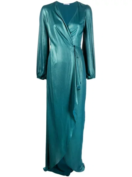 Maksi sukienka maxi Parlor kopertowa garniturowa niebieska