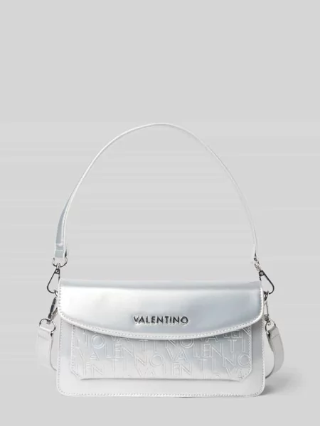 Torebka z aplikacją z logo model ‘GERANIUM’ Valentino Bags srebrna
