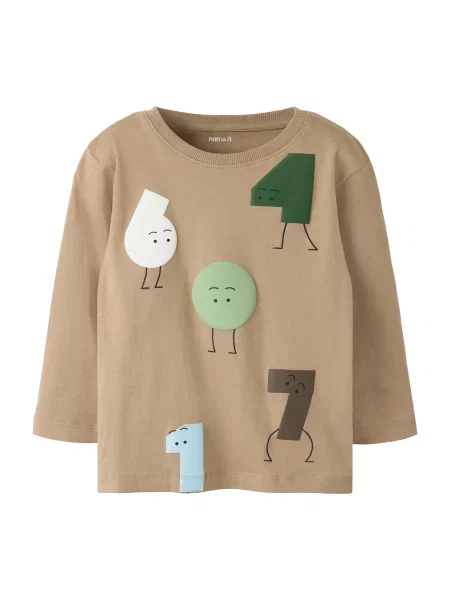 NAME IT Majica NMMOLAF bež / pastelno plava / tamno zelena bijela