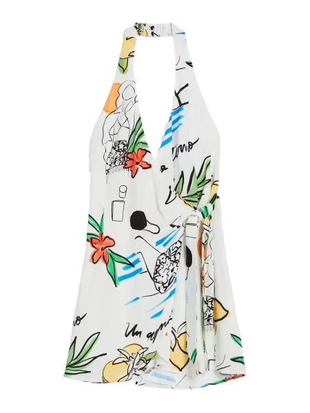 Bershka Rochie albastru / verde / portocaliu alb