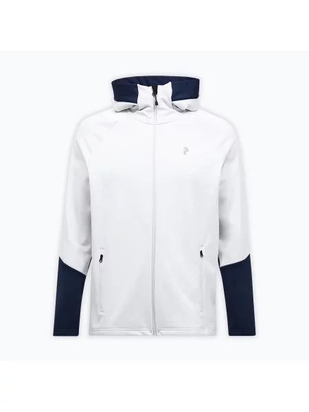 Мъжки суитшърт Peak Performance Rider Essentials Zip Hood Antarctica/Blue Shadow бяло