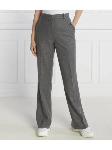 Calvin Klein nadrág női magas derekú egyenes szürke