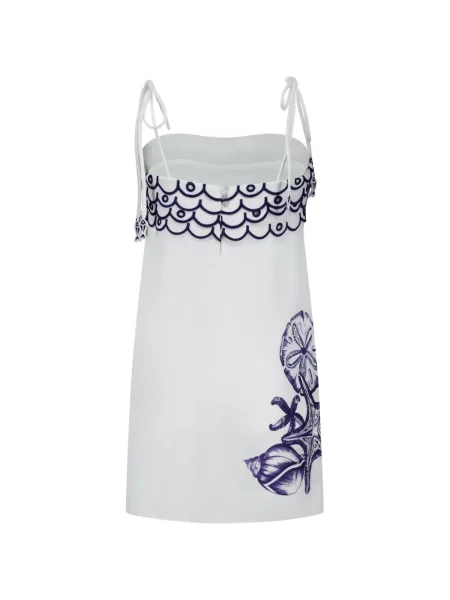 Rochie mini Farm Rio cu broderie alb