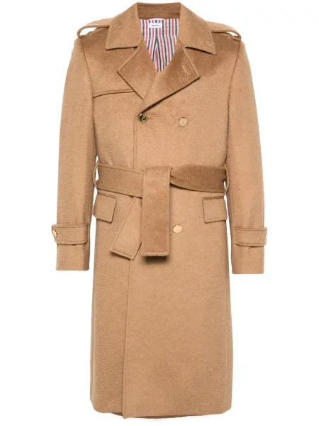 Dvouřadý kabát Thom Browne hnědý