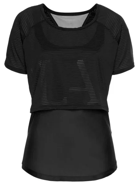LASCANA ACTIVE Tricou funcțional Digital Mauve' negru