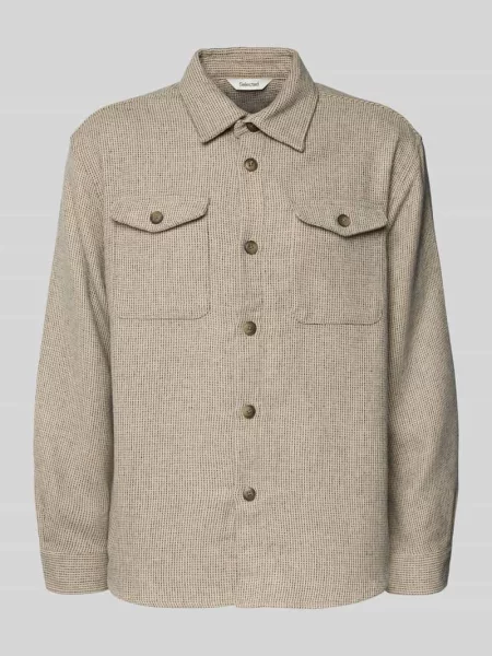 Kurtka koszulowa o kroju regular fit z dodatkiem wełny model ‘LOSEPABLO’ Selected Homme