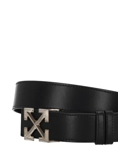 Curea Off-white din piele alb