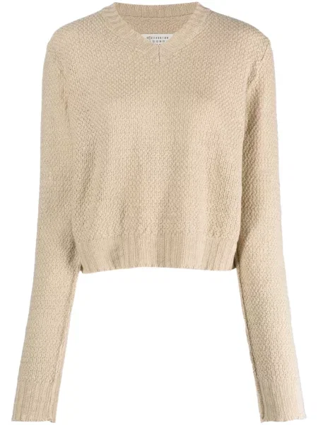 Pulover Maison Margiela tricotate cu decolteu în V