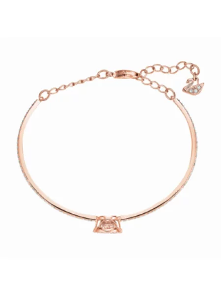 Lniana bransoletka Swarovski różowa