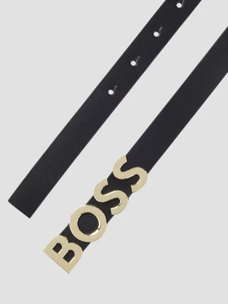 Кожаный ремень Boss черный