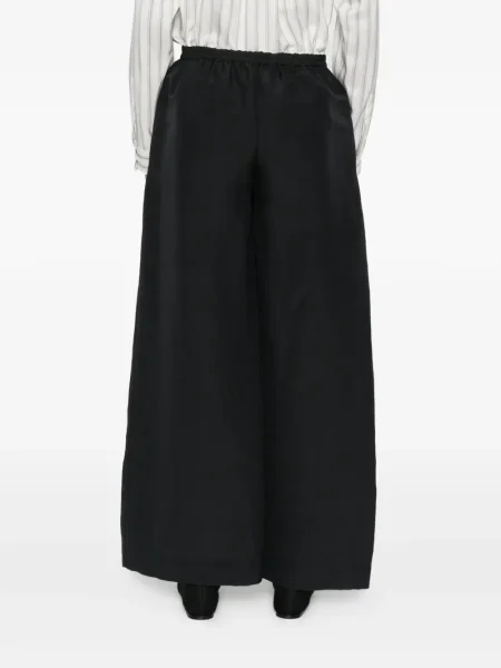Pantaloni The Row de mătase negru