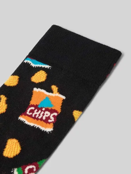 Skarpety z mieszanki bawełny model CHIPS BAG' Happy Socks czarne