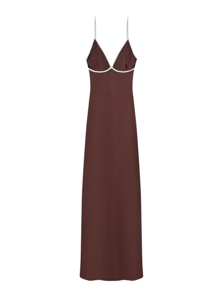 Bershka Rochie ciocolatiu alb