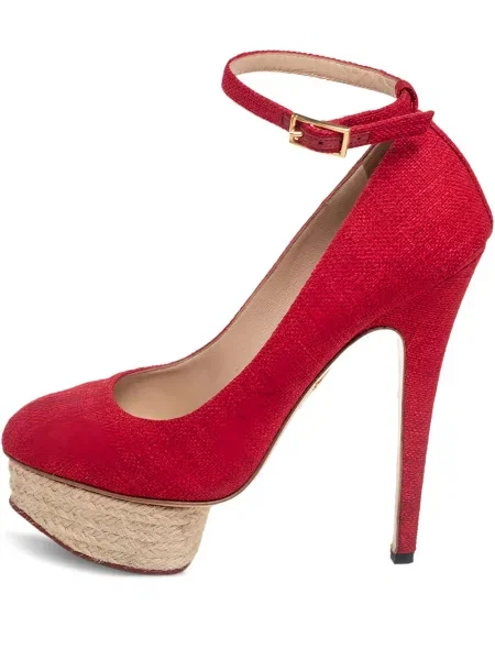 Pantofi cu toc Charlotte Olympia din piele roșu