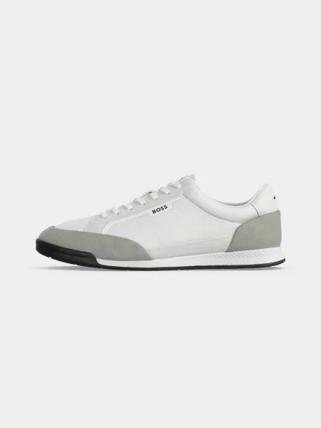 Sneakerși Boss cu strasuri alb