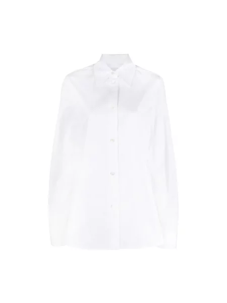Koszula Jil Sander z długim rękawem z kołnierzem biała