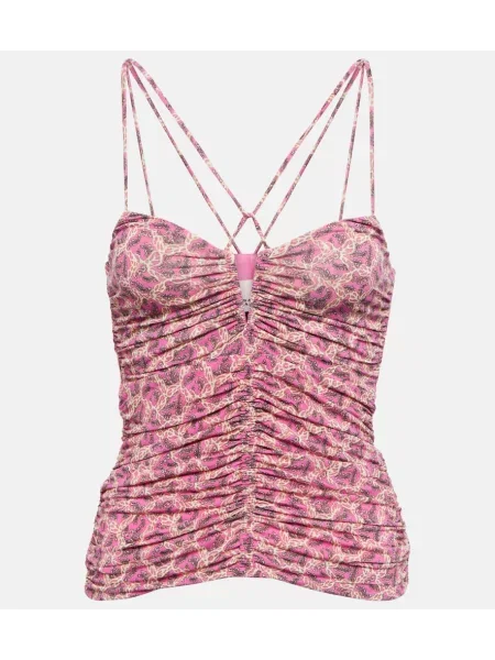 Top Isabel Marant cu imagine din jerseu violet