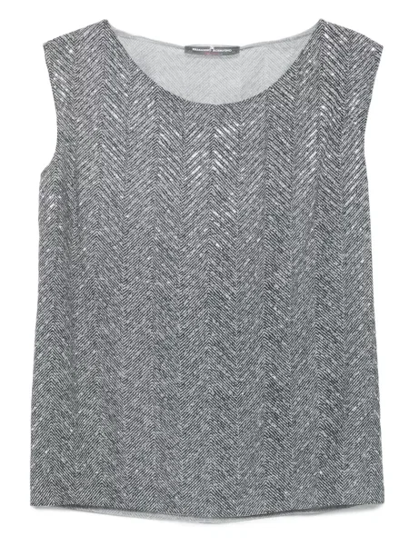 Bluzka Ermanno Scervino z cekinami w jodełkę szara