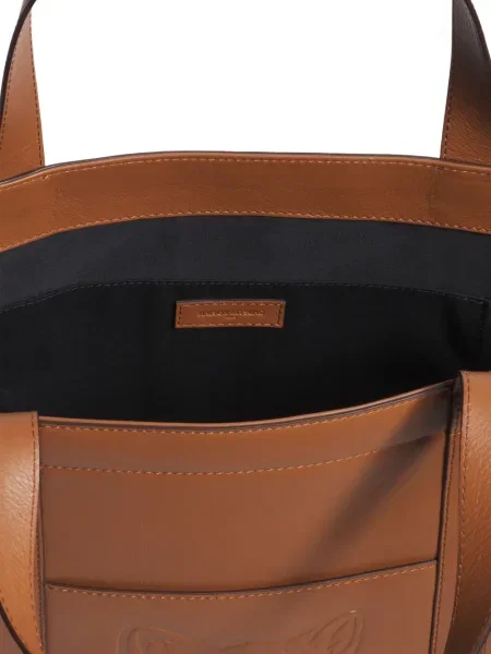 Geanta de piele Maison Kitsune din piele maro