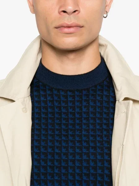 Pulover Emporio Armani de lână albastru