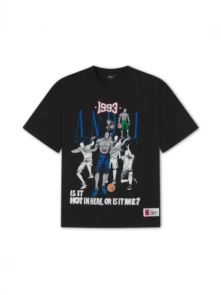 Tricou supradimensional albastru / gri / negru alb