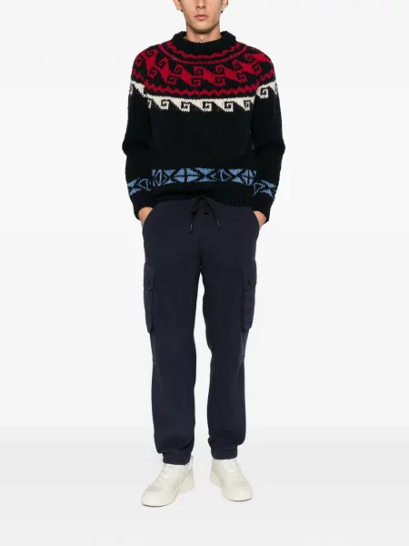 Pantaloni cargo Moncler Grenoble din fleece albastru