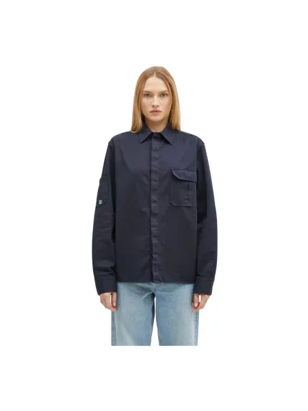 Maison Kitsuné kurtka Quilted Blouson granatowy przejściowa oversize niebieska