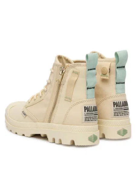 Palladium Šněrovací kozačky Pampa Detroit / krémová béžová