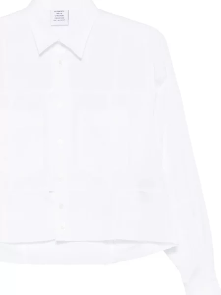 Długa koszula Vetements z kieszeniami na rękawach biała