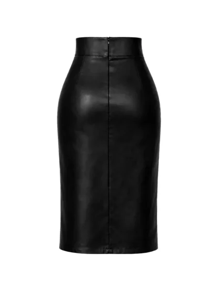 Миди пола Heira Leatherwear черно