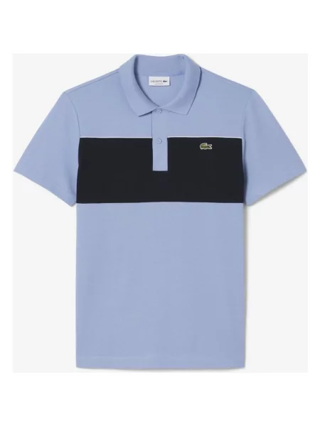 Koszulka polo Lacoste Regular Fit Colour-Block Piqué krótki rękaw S niebieska