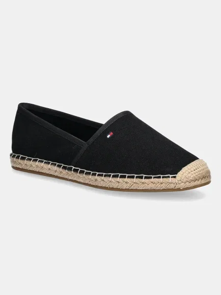 Espadrile Tommy Hilfiger FLAG CANVAS ESPADRILLE črna