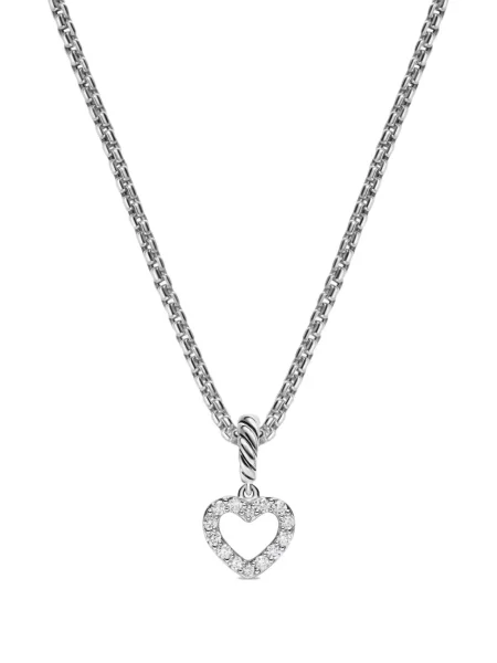 Colier David Yurman cu motiv cu inimi argintiu