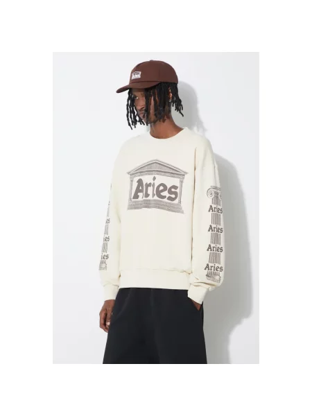 Aries bluza Ancient Column Sweat z nadrukiem beżowy