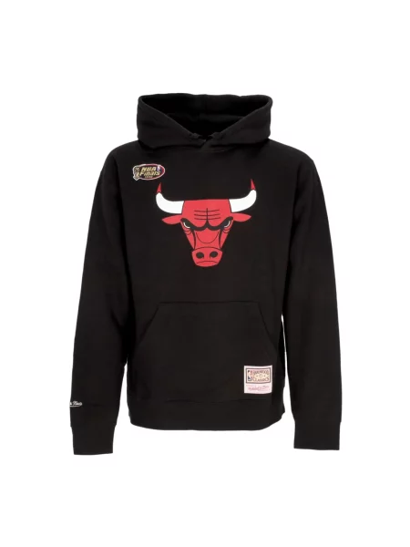 Bluza z kapturem Mitchell & Ness z kapturem z logo czarna