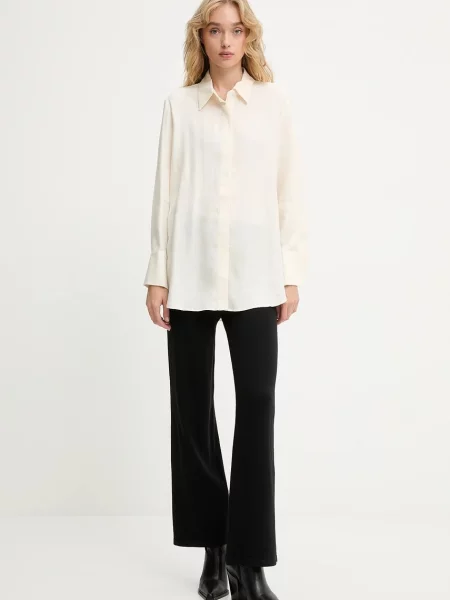 Классическая ошейниковый рубашка Answear.lab бежевая