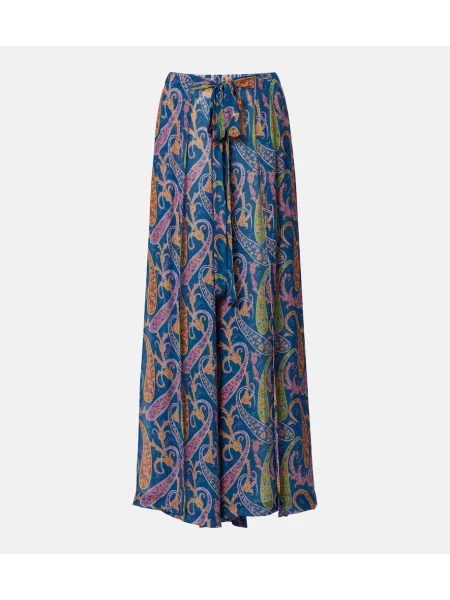 Pantaloni Etro cu model paisley albastru