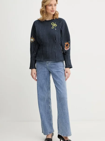 Кофта Never Fully Dressed Barrel з принтом синій