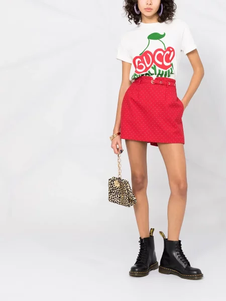 Cu centură pantaloni scurți Red Valentino roșu