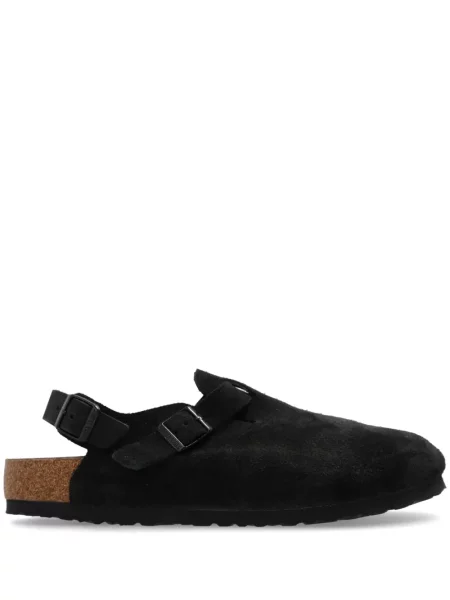 Sandale Birkenstock din piele de căprioară slingback negru