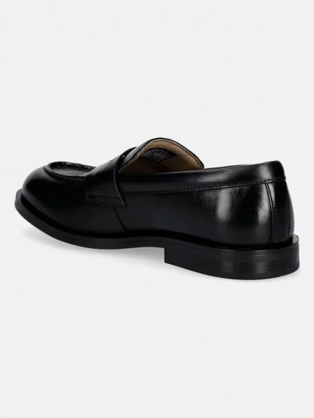 Kožené mokasíny Calvin Klein ESS RUBBER PENNY LOAFER POL LTH černé