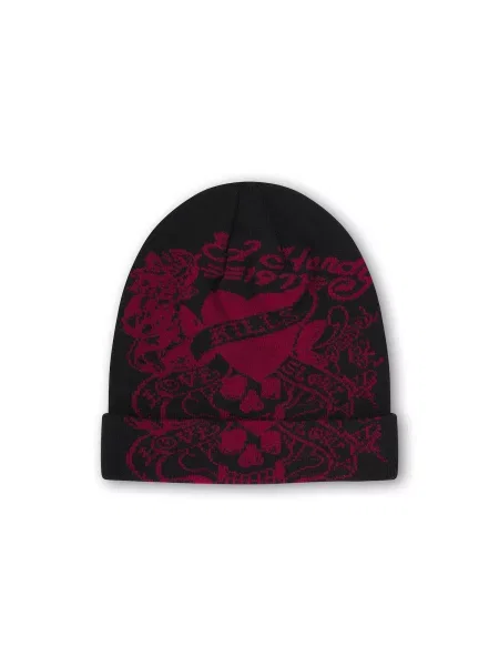 Ed Hardy Căciulă Love Kills Slowly roşu închis negru
